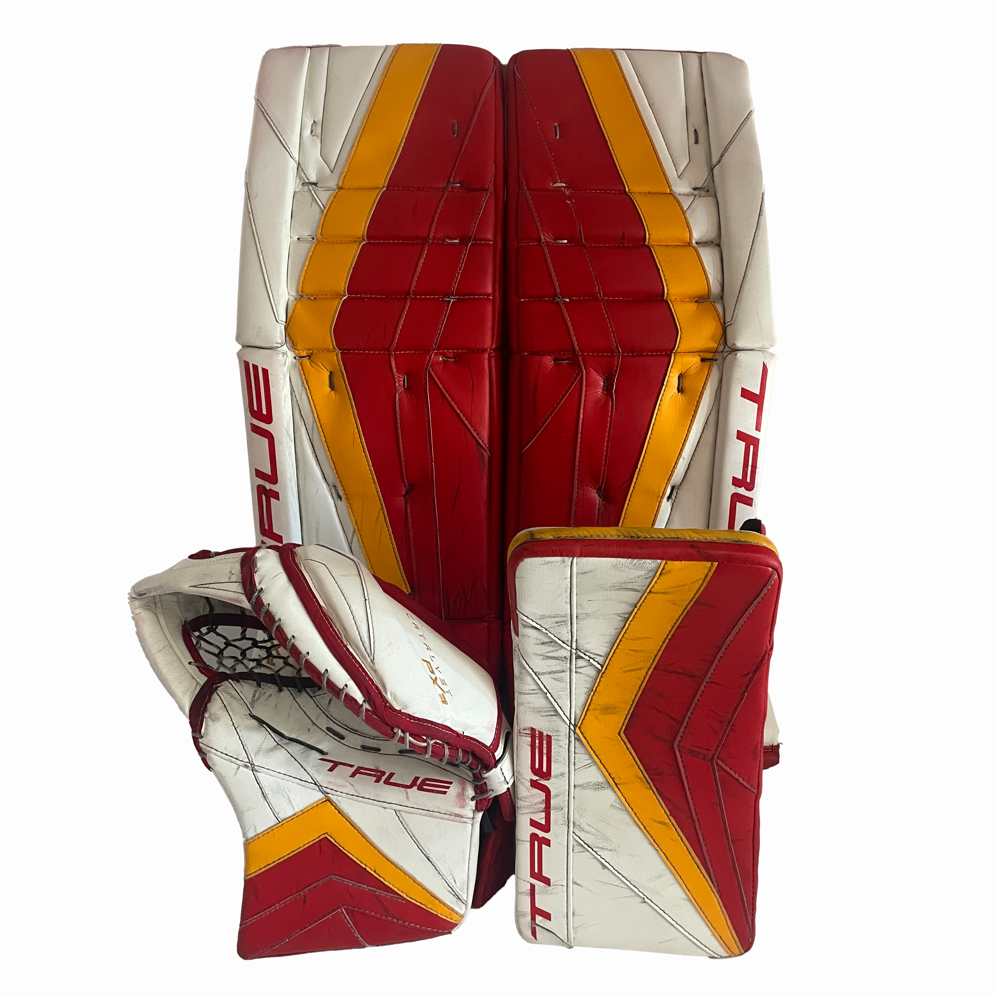 True Catalyst PX3 - Ensemble de gardien de but Pro Stock d'occasion (rouge/jaune/blanc)
